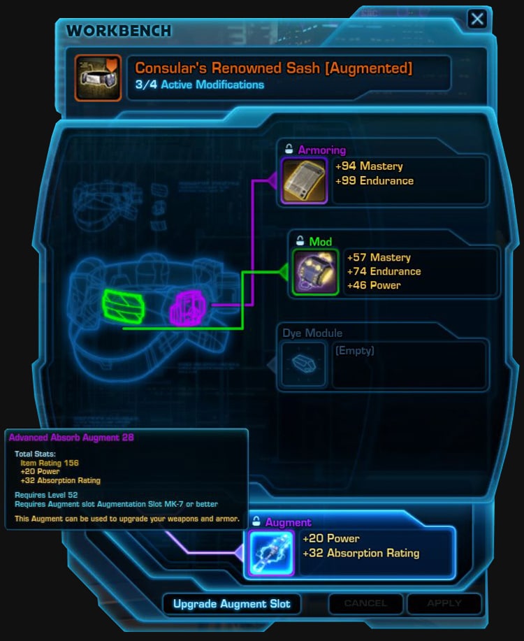 Swtor Best Way To Get Augmentation Slot Component Mk-10